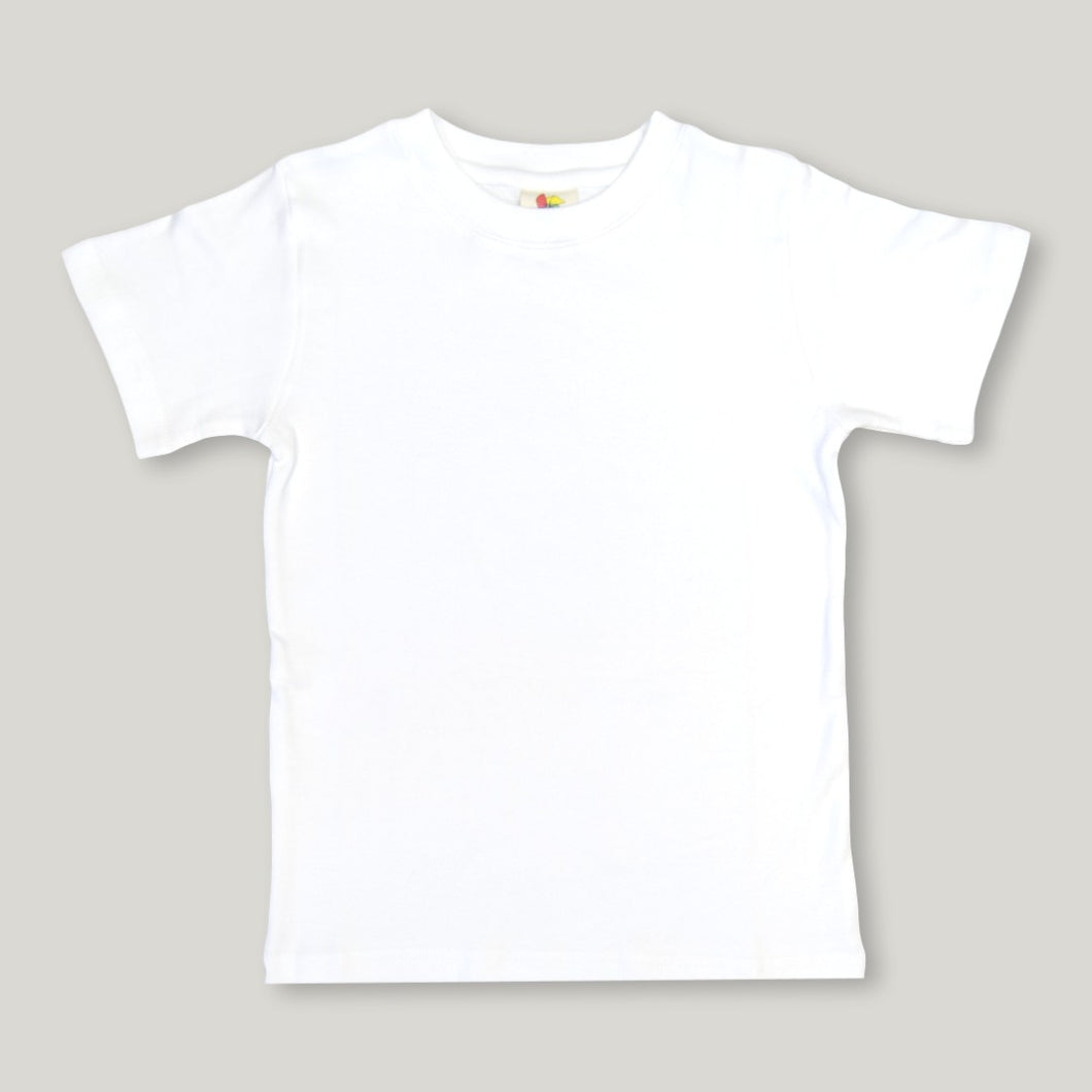 White Short Sleeve Plain Tee – Bright ...